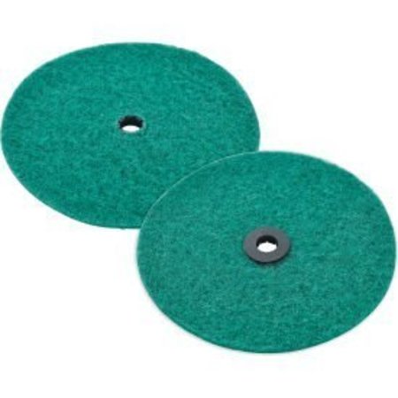 Global Equipment Replacement Scrubbing Pads for Mini Floor Scrubber, 2 Pack 2green